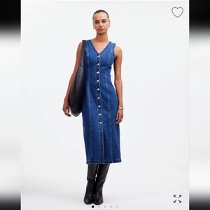 Madewell Blue Denim Midi Dress